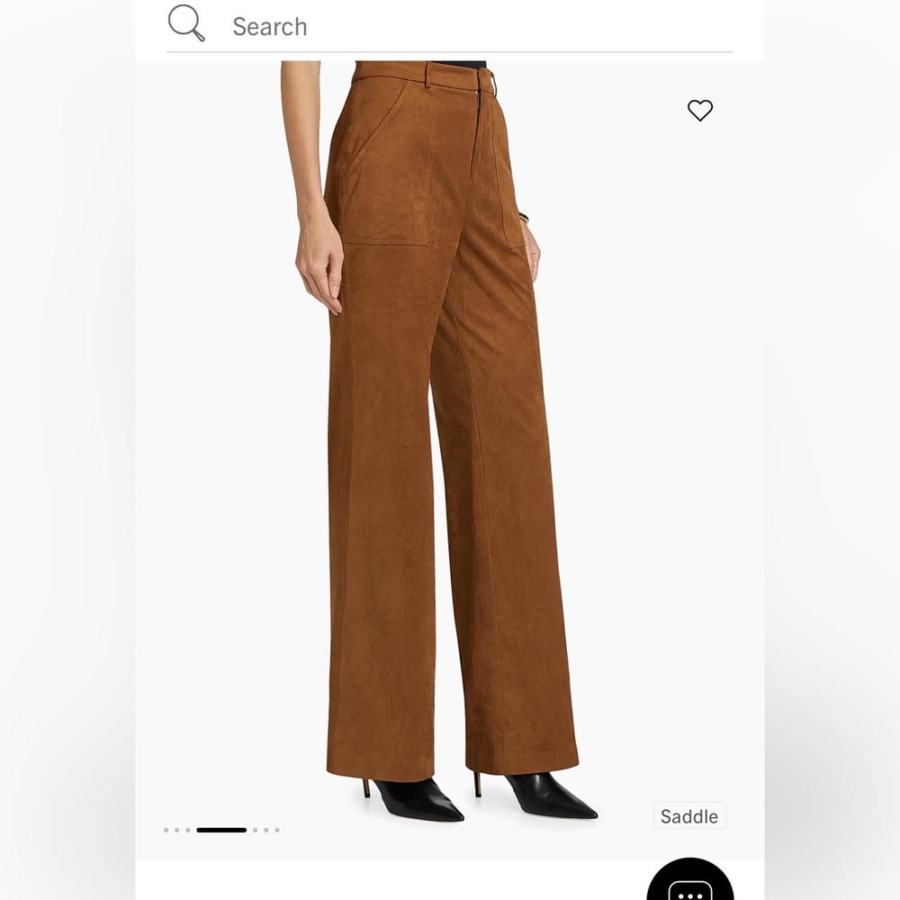 Ramy Brooke Edwina Faux-Suede Wide-Leg Pants NWT